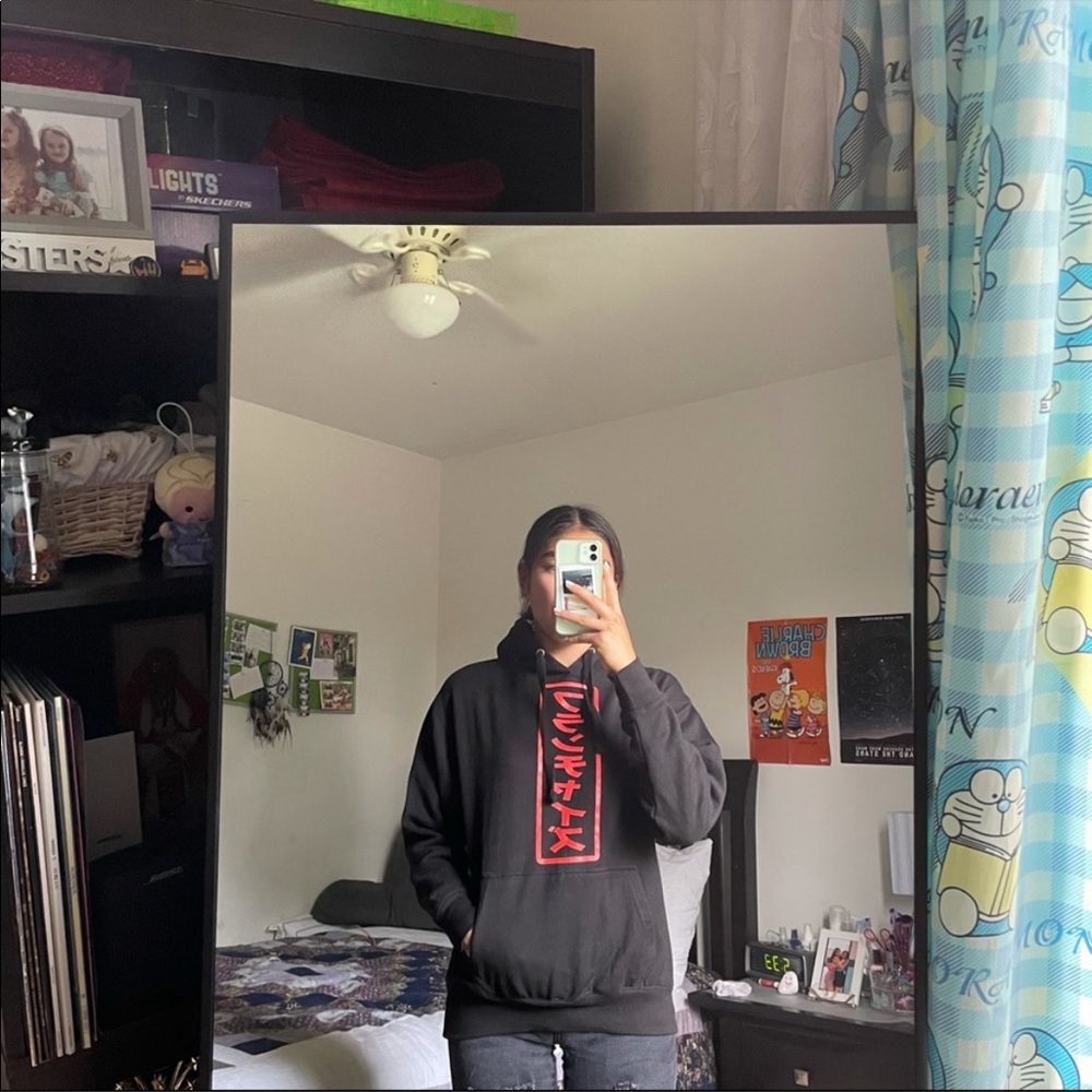 Red and Black Graphic Hoodie